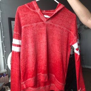 lightweight varsity stripped hoodie